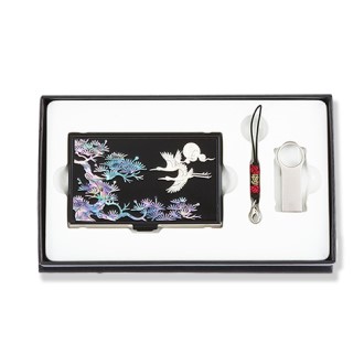 송학 나전 명함케이스 메탈 USB 외국인선물
