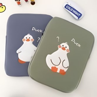 오리 자수 태블릿 슬리브