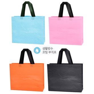 [코팅부직포 가방-중]부직포가방 장바구니 보조가방 시장가방 쇼핑백 30x26x10