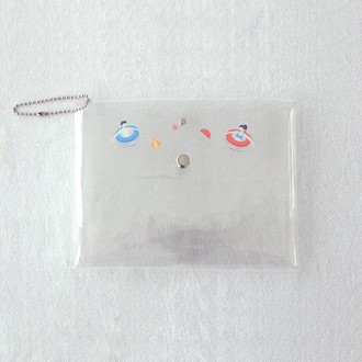 PVC 다용도 투포켓 투명파우치 L-SIZE
