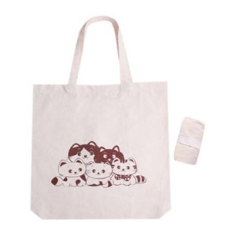 WS.307 고양이 에코면가방 (무지/고양이)