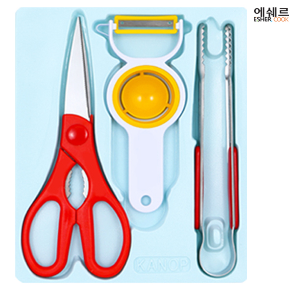 에쉐르 주방가위 + 계란 야채칼 + 주방집게 3종세트
