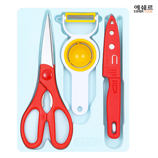 에쉐르 편한 가위 + 에그 야채칼 + 과도 3종세트