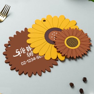 해바라기 실리콘 냄비받침 티코스터 컵받침 식탁매트 15cm