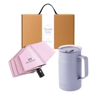 락앤락 메트로 카페 머그 세라믹 텀블러 600ml UV 3단 양우산 감사띠지 기프트박스 선물 세트