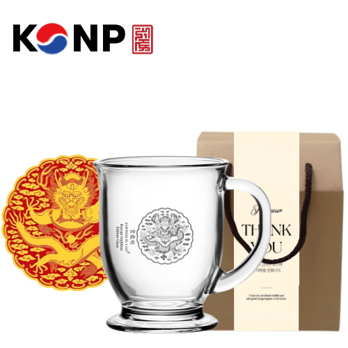 한국전통 경북궁 곤룡포 글라스 머그컵 440ml
