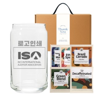 비어 글라스 인쇄 유리컵 470ml 드립백 커피 5종 선물세트 기프트박스 답례품
