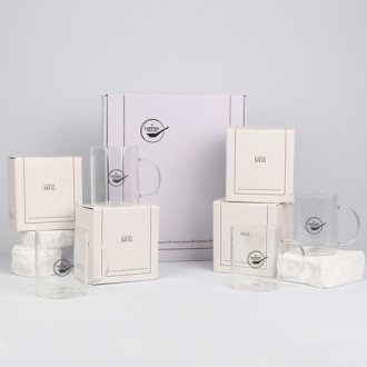 커핑그라운드 내열강화유리 아이스 머그컵 선물세트 CG470ml 4개입