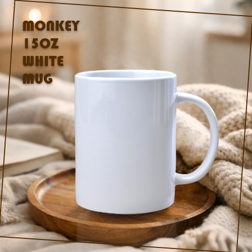 몽키 15oz 화이트머그