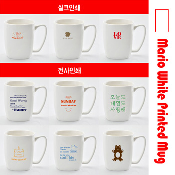 마리오 화이트 프린팅머그