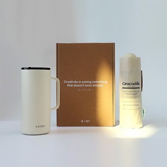 레스쁘리 고급 텀블러세트 DDD (브루스텐컵 591ml+크로커다일 전자동우산)