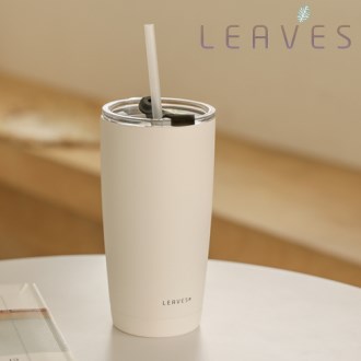 리브스 보온 보냉 빨대 텀블러 화이트