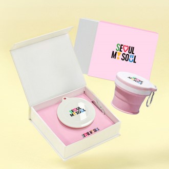 접이식 실리콘컵 텀블러+자석싸바리 굿즈세트