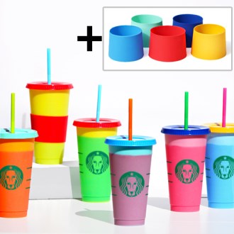 오보틀 H-092 컬러 체인징 리유저블 콜드컵 710ml, 변색 텀블러, 찬물변색710
