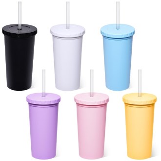 (H-007) 리유저블 원컬러 빨대 텀블러 / 국산 / 풀칼라 인쇄500ml