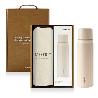 레스쁘리 고급 세트 MMM, 솔리드 에코백 + 보온병 락앤락 마망컵 505ml