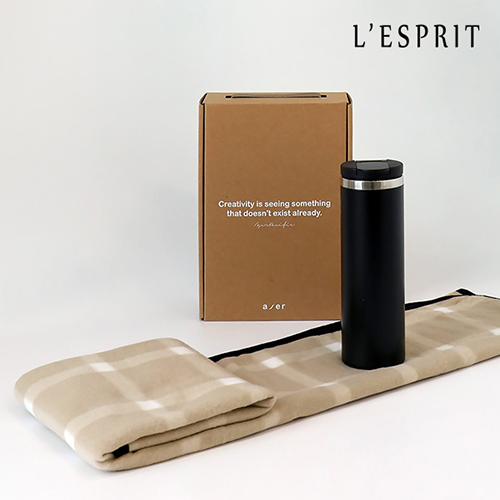 레스쁘리 고급 더벅스텀블러 세트 D, 텀블러 450ml + 무릎담요