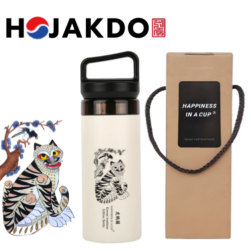 한국전통 까치와호랑이 호작도 캡캐리 텀블러 380ml
