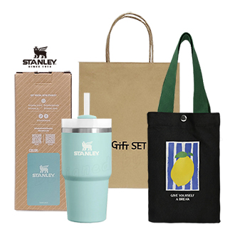 스탠리 텀블러GIFT-텀블러파우치+��처 플로우스테이트 텀블러591ml (파우치+쇼핑백)