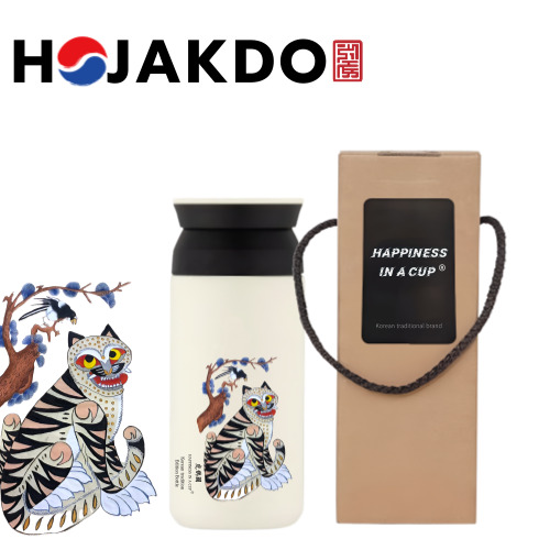한국전통 민화 까치와호랑이 호작도 트레블 텀블러 350ml