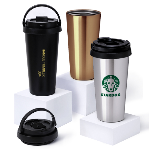 304 스텐 이중 진공 핸들 텀블러 530ml, 보냉보온 편리한 손잡이