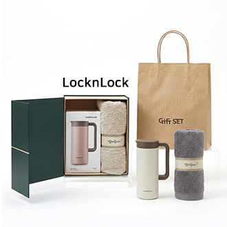 와우21호 선물세트 락앤락 테이블머그 텀블러 473ml + [송월타올] 띠지 타올(쇼핑백)