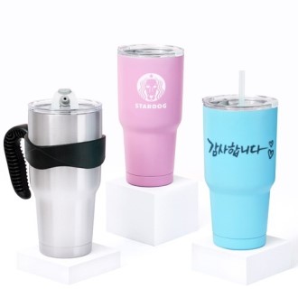 판촉머그 304스텐 이중텀블러 900ml(핸들옵션)
