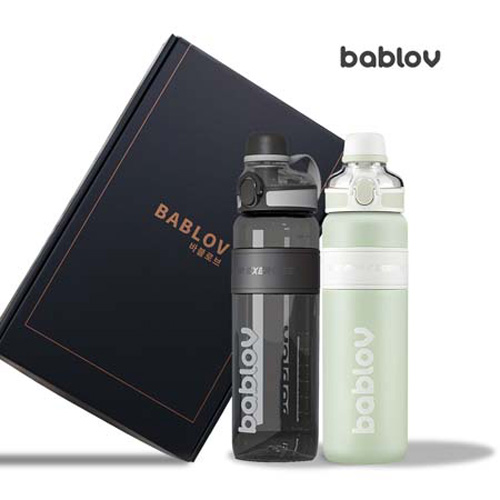 바블로브 파스텔 보온보냉 대용량 스포츠보틀 스텐텀블러 2종세트 TB2000 2P