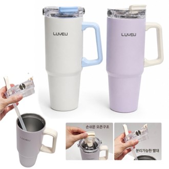 [라온까사 리뷰 커플텀블러]개별케이스/2가지색상/빨대포함/900ml/인쇄가능