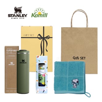 스탠리 트랜짓 플립탑머그473ml 텀블러세트4호 카밀핸드크림100ml 송월핸드타올 쇼핑백포함