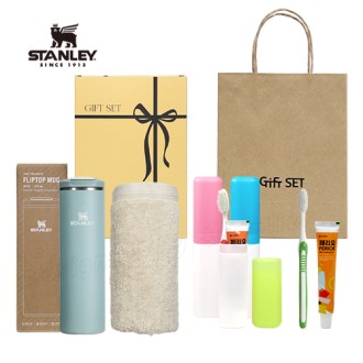 스탠리 트랜짓 플립탑머그473ml 텀블러세트5호 송월타올 뉴따봉326칫솔치약세트 쇼핑백포함