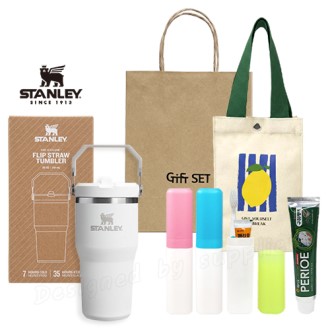 스탠리 플립스트로591ml 텀블러세트5호 페리오100g 파우치 뉴따봉LG칫솔치약(쇼핑백포함)