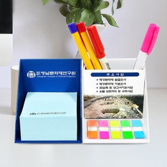 큐브박스 포스트잇 점착메모함+팝업필름지(10매)+(내장형자석포함)