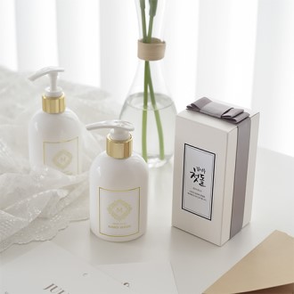 [메이드써니]  핸드워시 베이비파우더향 250ml (그레이 리본+스티커 포함)
