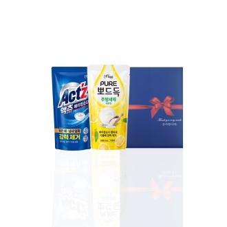 알뜰하게담은 세제세트6호(피죤액츠퍼팩트리필1P+퓨어뽀드득리필1P)