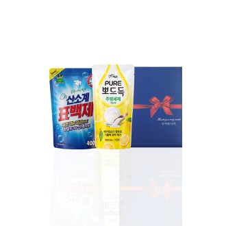 알뜰하게담은 세제세트10호(오투산소계표백제리필1P+퓨어뽀드득리필1P)
