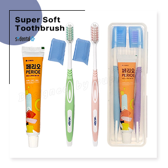 커플 니치 슈퍼소프트캡칫솔 페리오치약 슬림모 구강세트