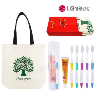 선물세트 에코백 Lg 칫솔+페리오 / 칫솔 치약 세트