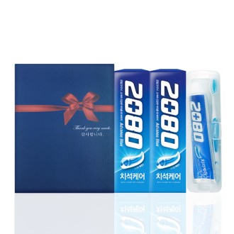 알뜰하게담은세트 4호 (2080 치약 2개 + 휴대용 칫솔 치약세트 + 선물케이스)
