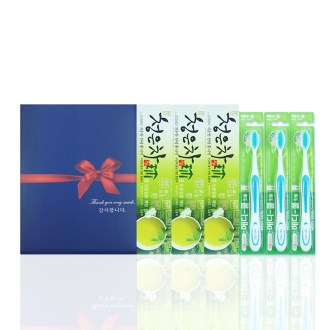 알뜰하게담은세트 7호 (청은차 치약 120g + 미세모칫솔 3개 + 선물케이스)