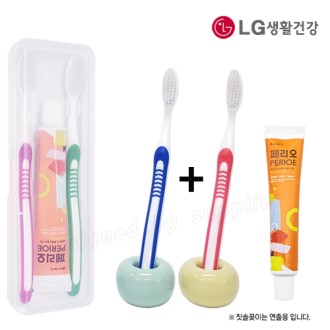 커플 326미세모+페리오 칫솔 치약 세트