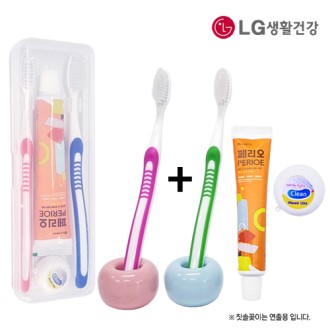 커플 326미세모+페리오+치실 칫솔 치약 세트