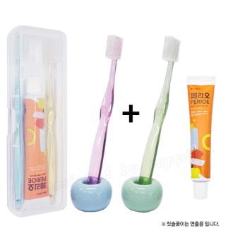 커플 치과용 크리스탈캡+페리오 칫솔 치약 세트