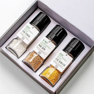 제대로구운 최상급 소금 글라인더 원형120ml 3조세트