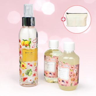 부케가르니 샴푸 100ml + 바디워시 100ml + 바디미스트 145ml + 에코파우치
