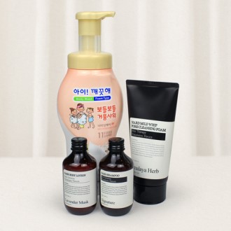 아이깨끗해 보들보들 거품샤워 바디워시 700g + 나드 클렌징폼180+바디로션+샴푸