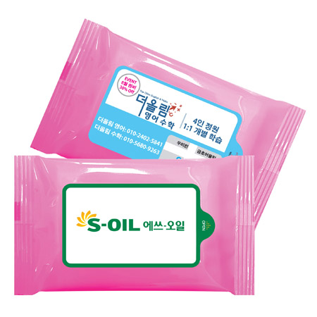 원톤 핑크 물티슈 (20매)