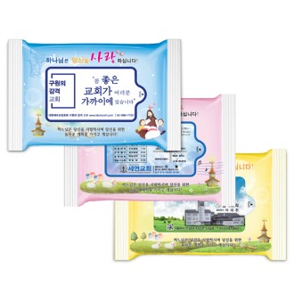 물티슈 이사야 3종 랜덤유광 5매 전도용 HO