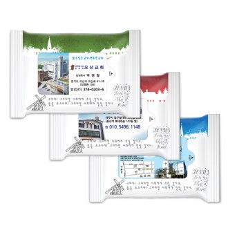 물티슈 화이트 교회 3종 랜덤무광 15매 전도용 HO