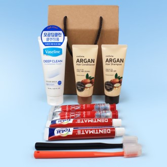 바세린 클렌징폼 + 과일나라 아르간 샴푸+컨디셔너 + 크리오 치약4개 + 칫솔2개